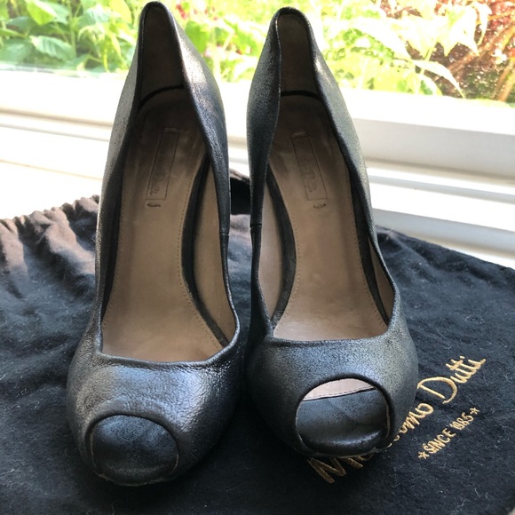 Massimo Dutti Leather Peep Toe Heels - Picture 4 of 7